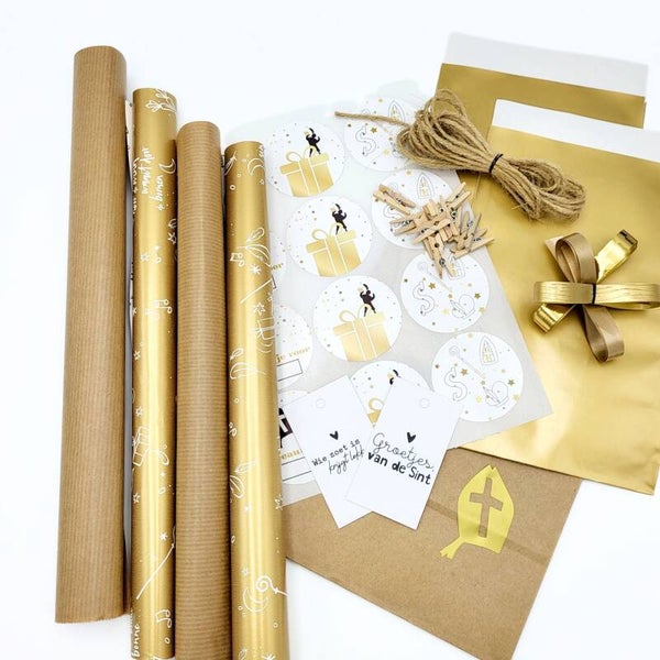 Sinterklaas | Inpakset 33-delig | Kraft Goud