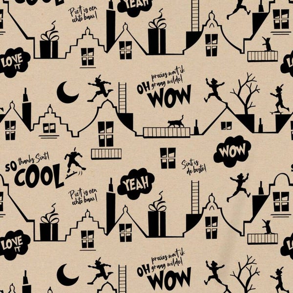 Sinterklaas | Cadeaupapier | Inpakpapier | Kraft Zwart