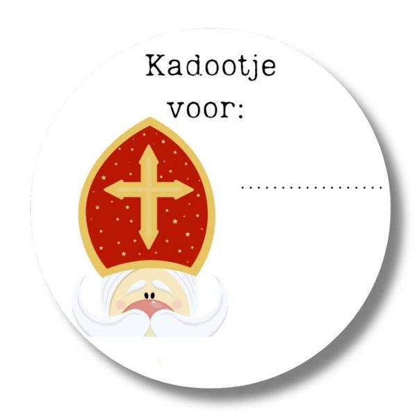 Sinterklaas Stickers Kadootje Voor | Naamstickers | 20 Stuks