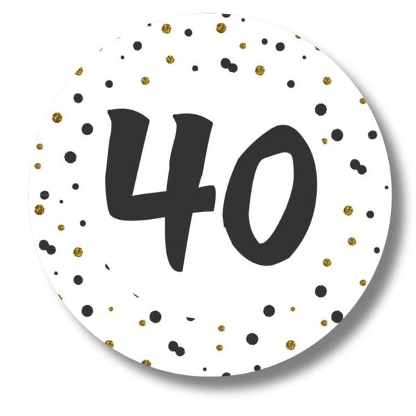 Stickers 40 jaar | Zwart Goud | Verjaardag Feest