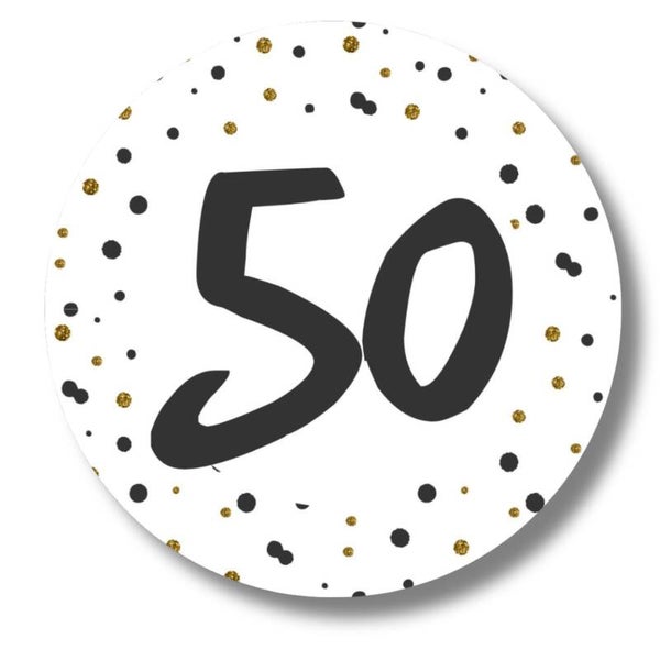 Stickers 50 jaar | Zwart Goud | Verjaardag Feest