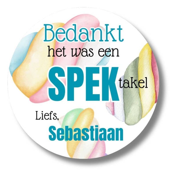 Gepersonaliseerde Stickers | Het was een SPEKtakel | Blauw