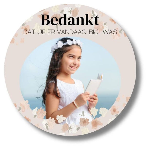 Stickers | Foto | Bedankt dat je er vandaag bij was | Pastel | 20 stuks