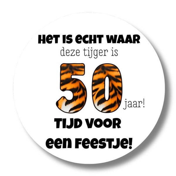 Stickers | Tijger | 50 jaar | 20 stuks
