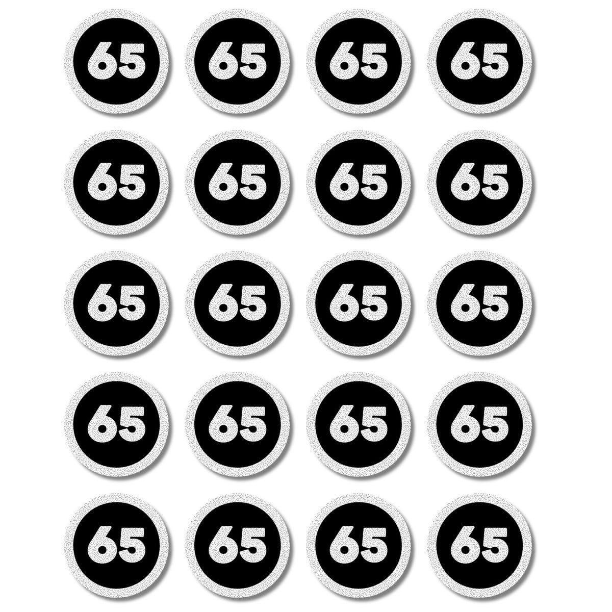 20x Stickers 65 Jaar | Verjaardag Jubileum en Pensioen Stickers