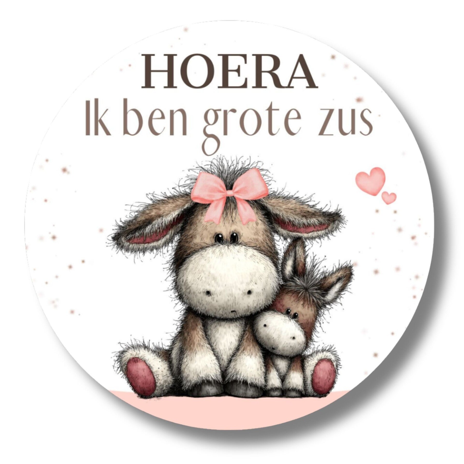 Geboorte Traktatie Stickers | Grote Zus met Ezeltjes | 20 Stuks