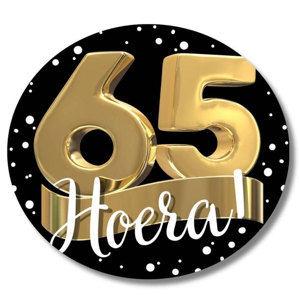 Stickers | Hoera 65 | Black Gold | 20 Stuks