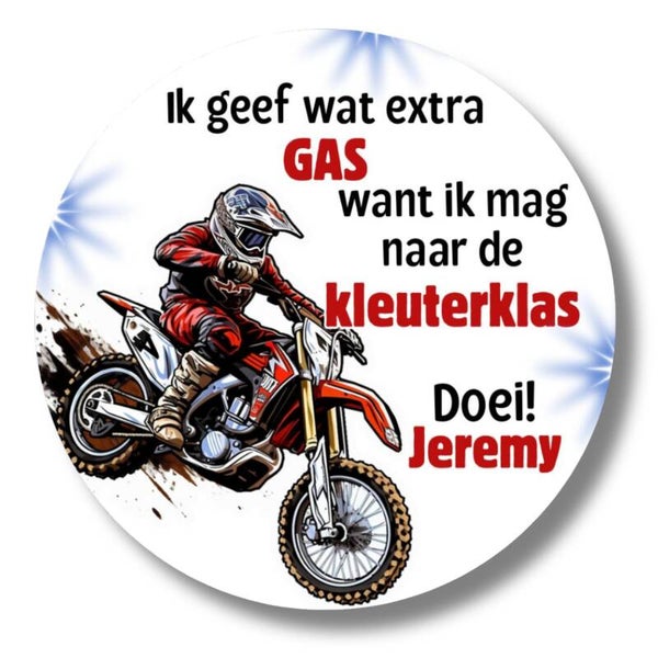 Gepersonaliseerde Stickers | Extra gas | Motorcross | 20 stuks