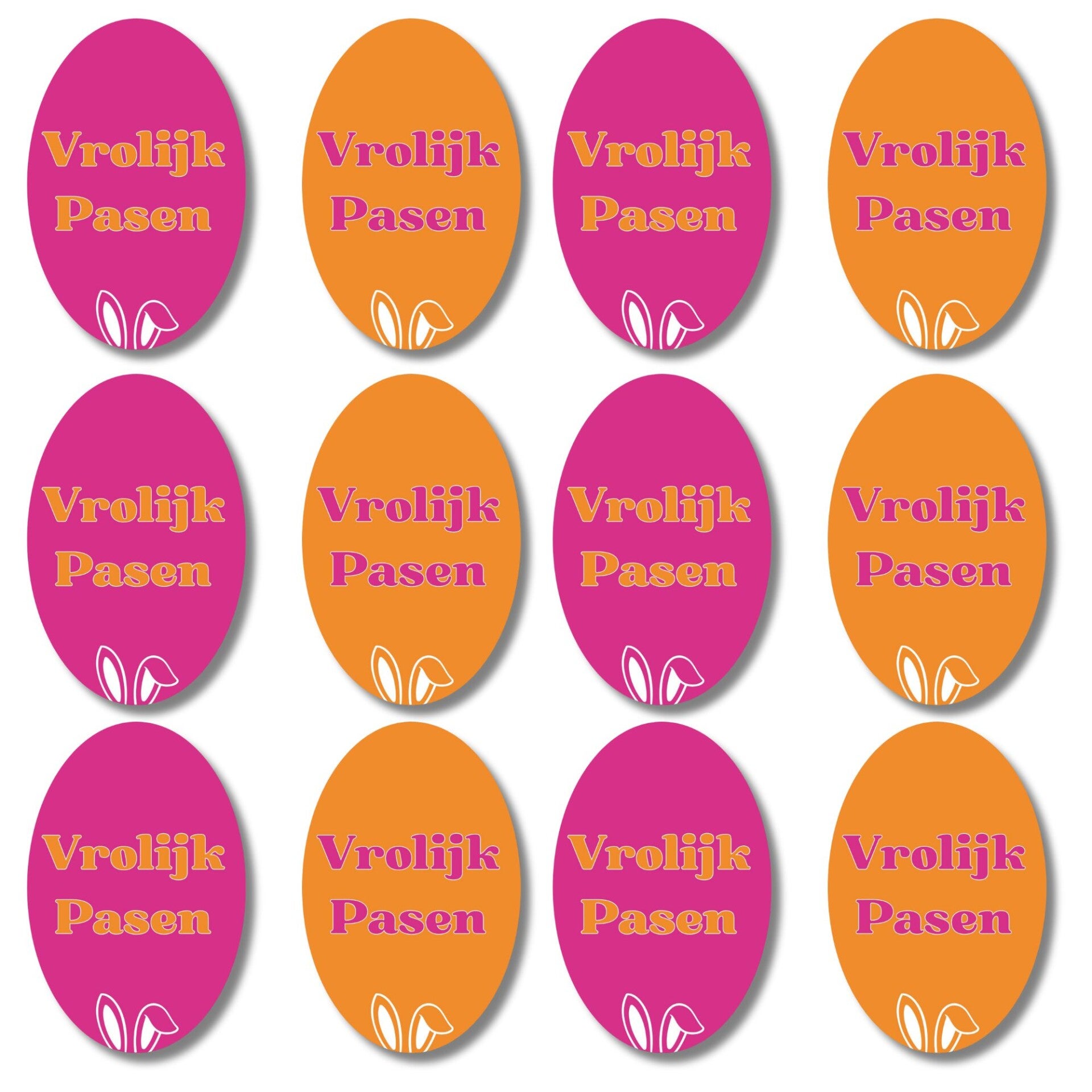 Stickers | Vrolijk Pasen | Ovaal