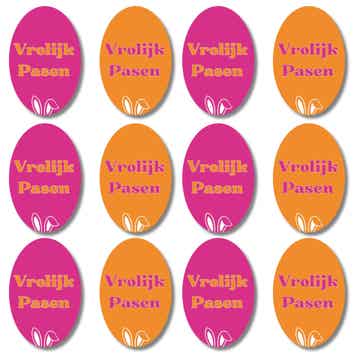Stickers | Vrolijk Pasen | Ovaal