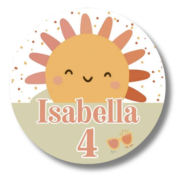 Gepersonaliseerde Stickers | Vrolijke Zon | 20 stuks