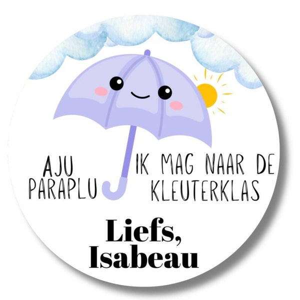 Gepersonaliseerde Stickers | Aju Paraplu | 20 stuks
