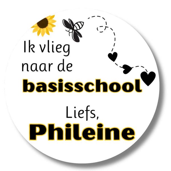 Gepersonaliseerde Stickers | Ik vlieg naar de basisschool | 20 stuks
