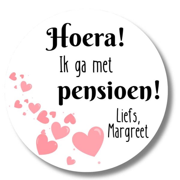 Gepersonaliseerde Stickers | Ik ga met pensioen | 20 stuks