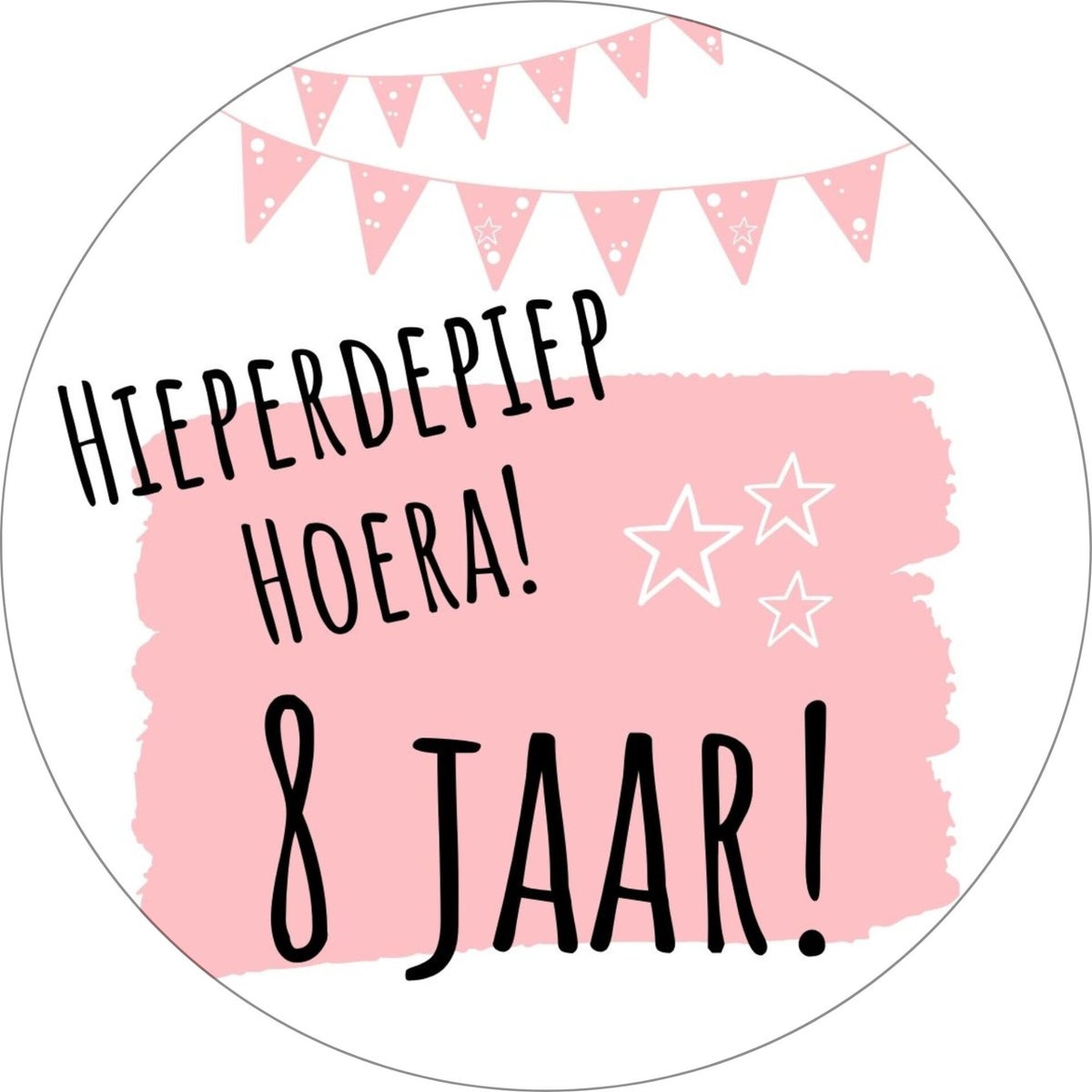 Traktatiestickers | 8 jaar | Verjaardag | Uitdelen | 20 Stickers