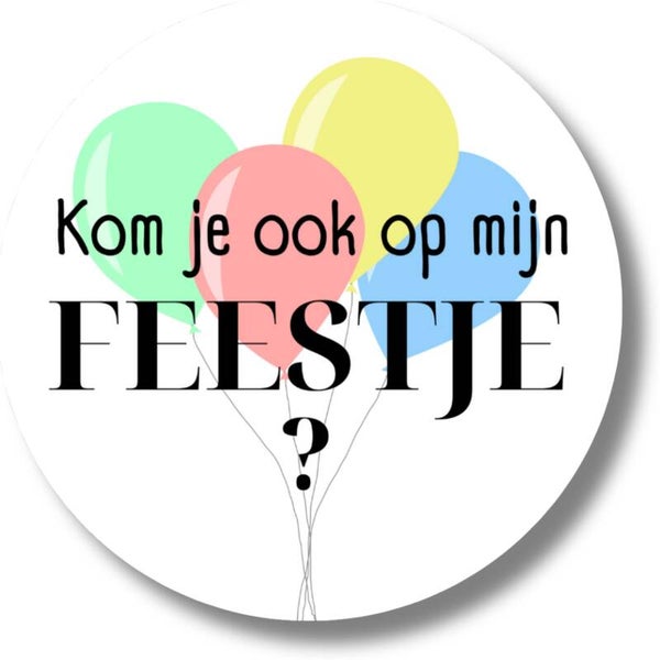 Stickers | Kom Je Ook Op Mijn Feestje? | 20 Stuks