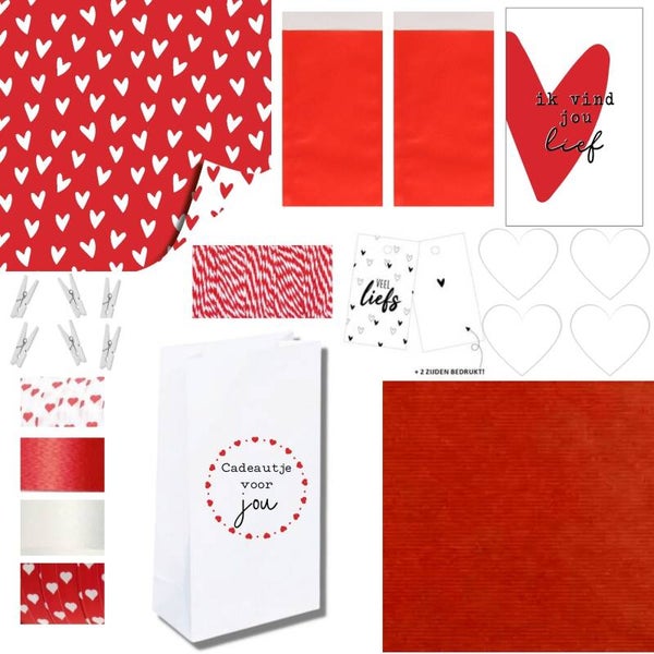 Inpakset | Hartjes | Rood