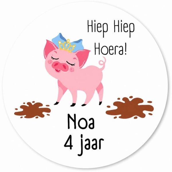 Varken Traktatiestickers | Naam & Leeftijd | 20 Stuks