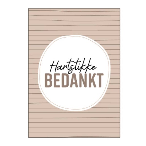 Wenskaart | Hartstikke bedankt