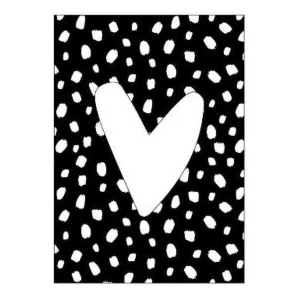 Wenskaart | Wit Hart Stippen