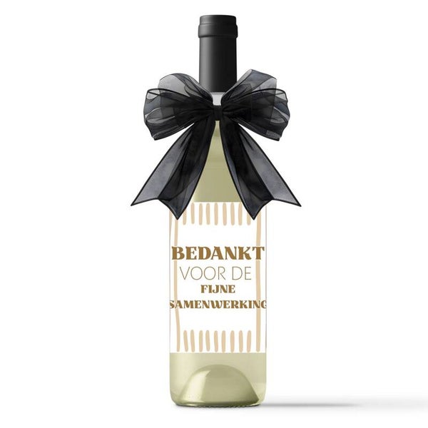 Compleet Wijncadeau Bedankt voor de Fijne Samenwerking | Rosé, Wit of Rood | Gepersonaliseerd