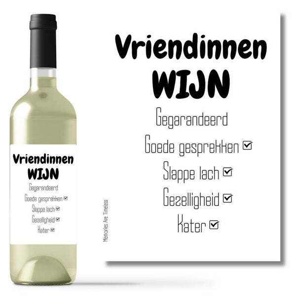 Wijnetiket | Vriendinnen Wijn