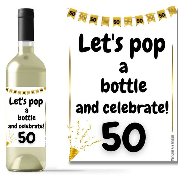 Wijnetiket | 50 | Let's Pop a Bottle