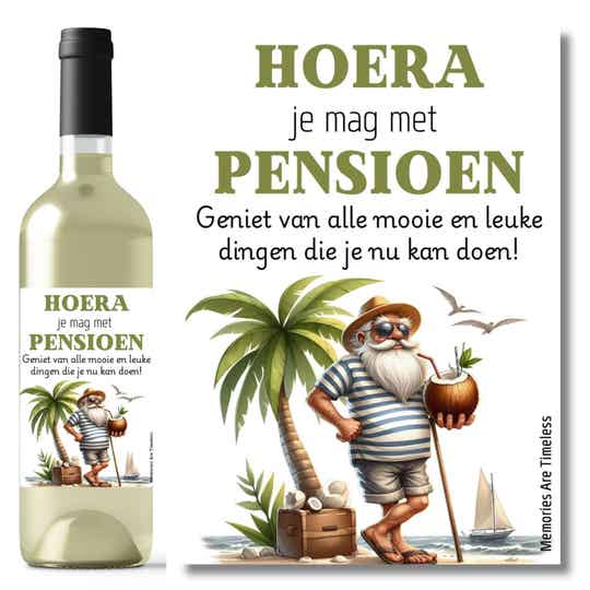 Wijnetiket | Hoera je mag met pensioen