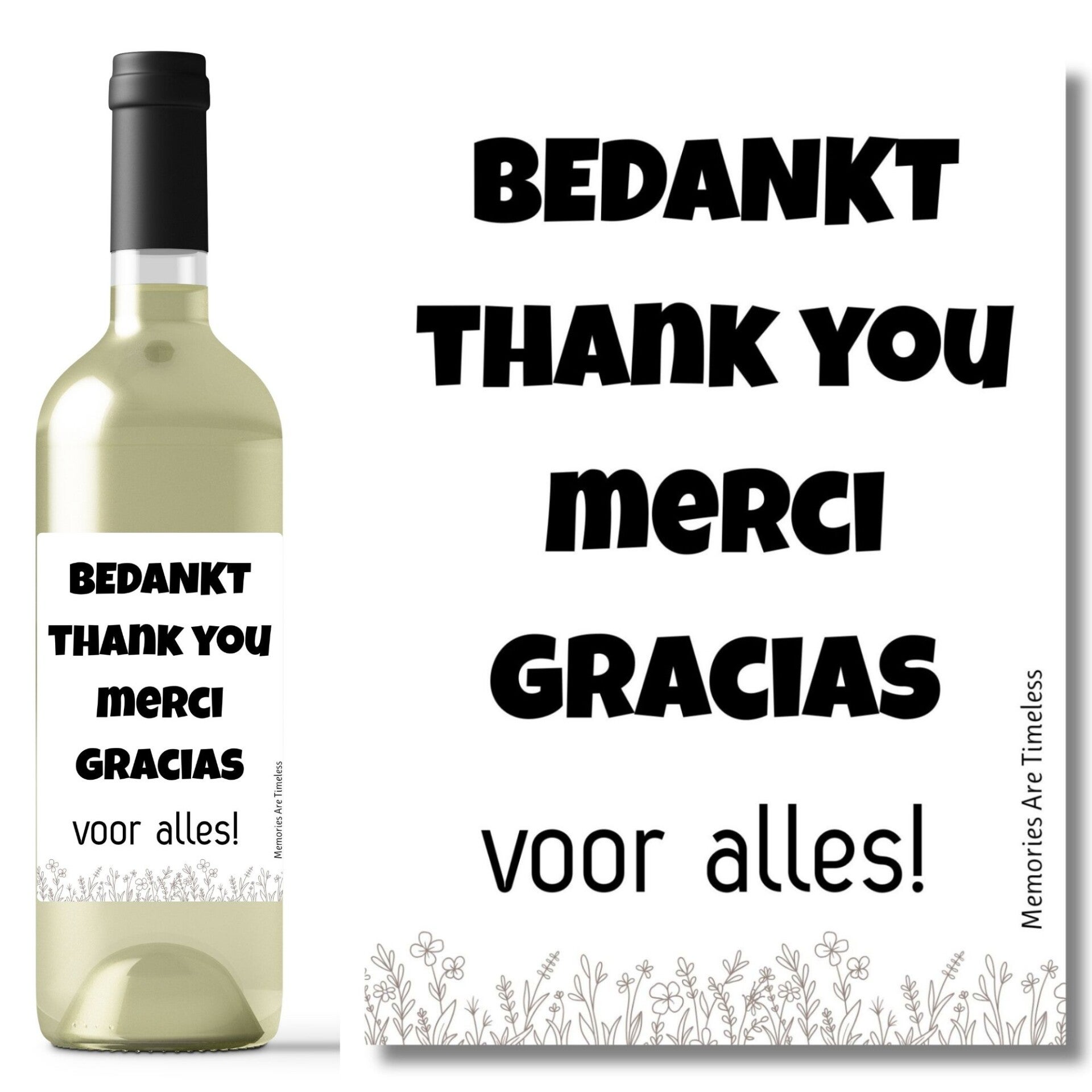 Wijnetiket | Bedankt | Thank you.... | Voor alles