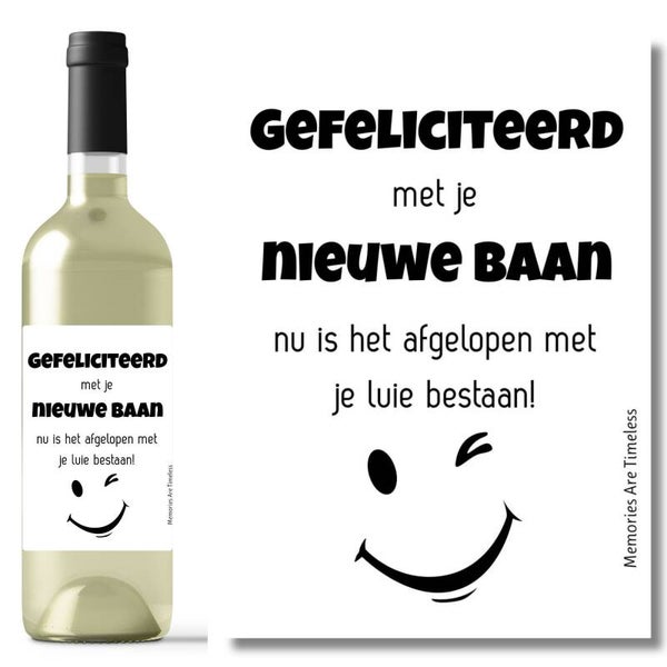 Wijnetiket | Nieuwe baan