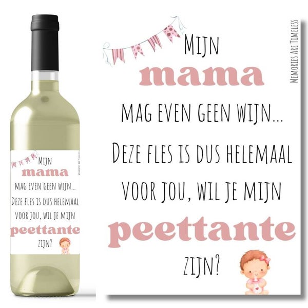 Wijnetiket | Peettante | Roze