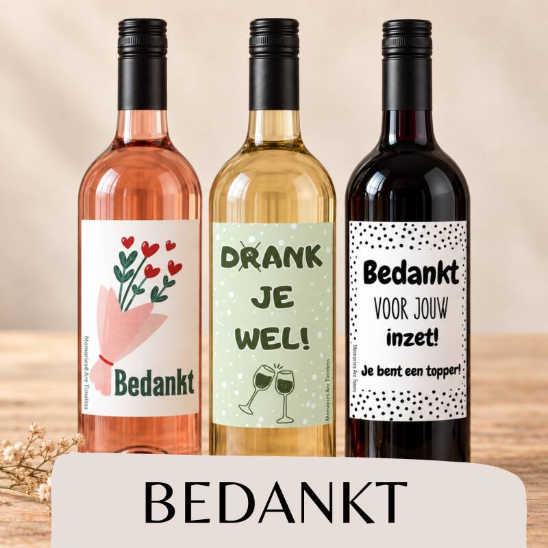 Wijnetiketten bedankt