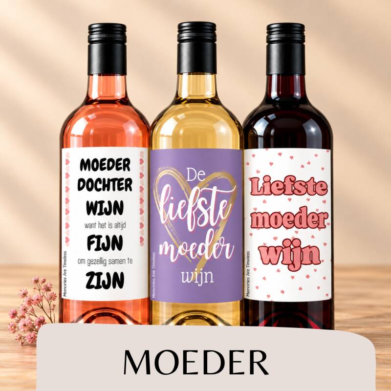 Wijnetiketten moeder mama
