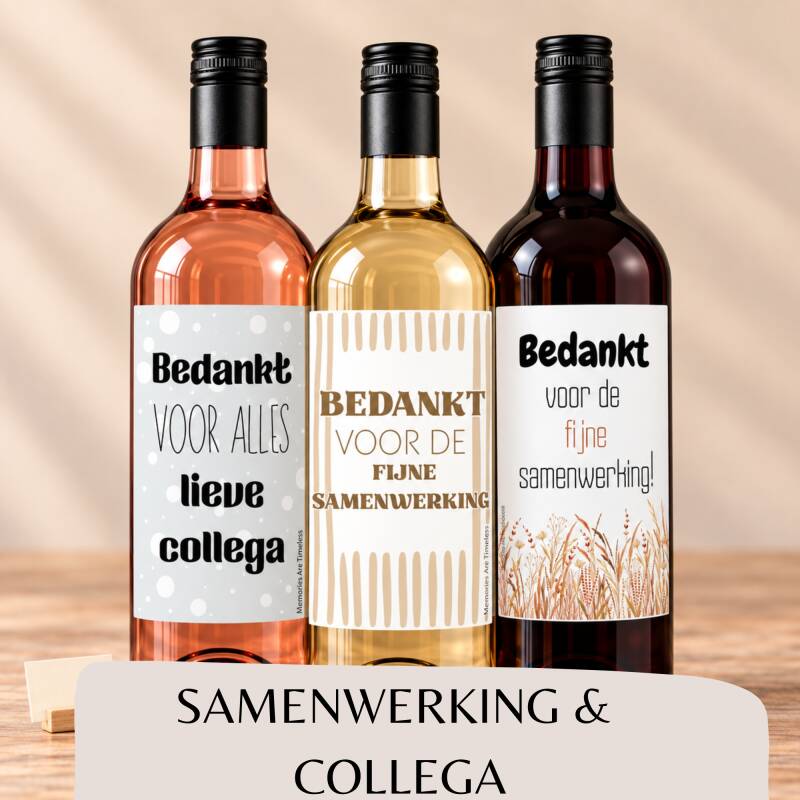 Wijnetiketten samenwerking en collega