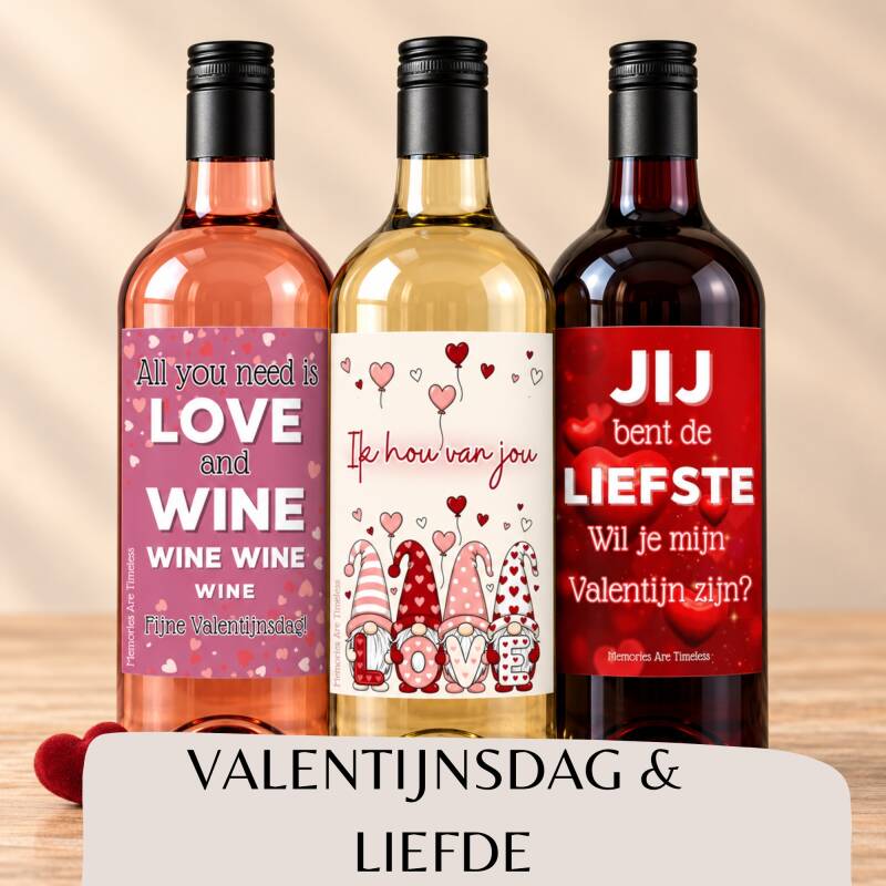 Wijnetiketten valentijnsdag en liefde