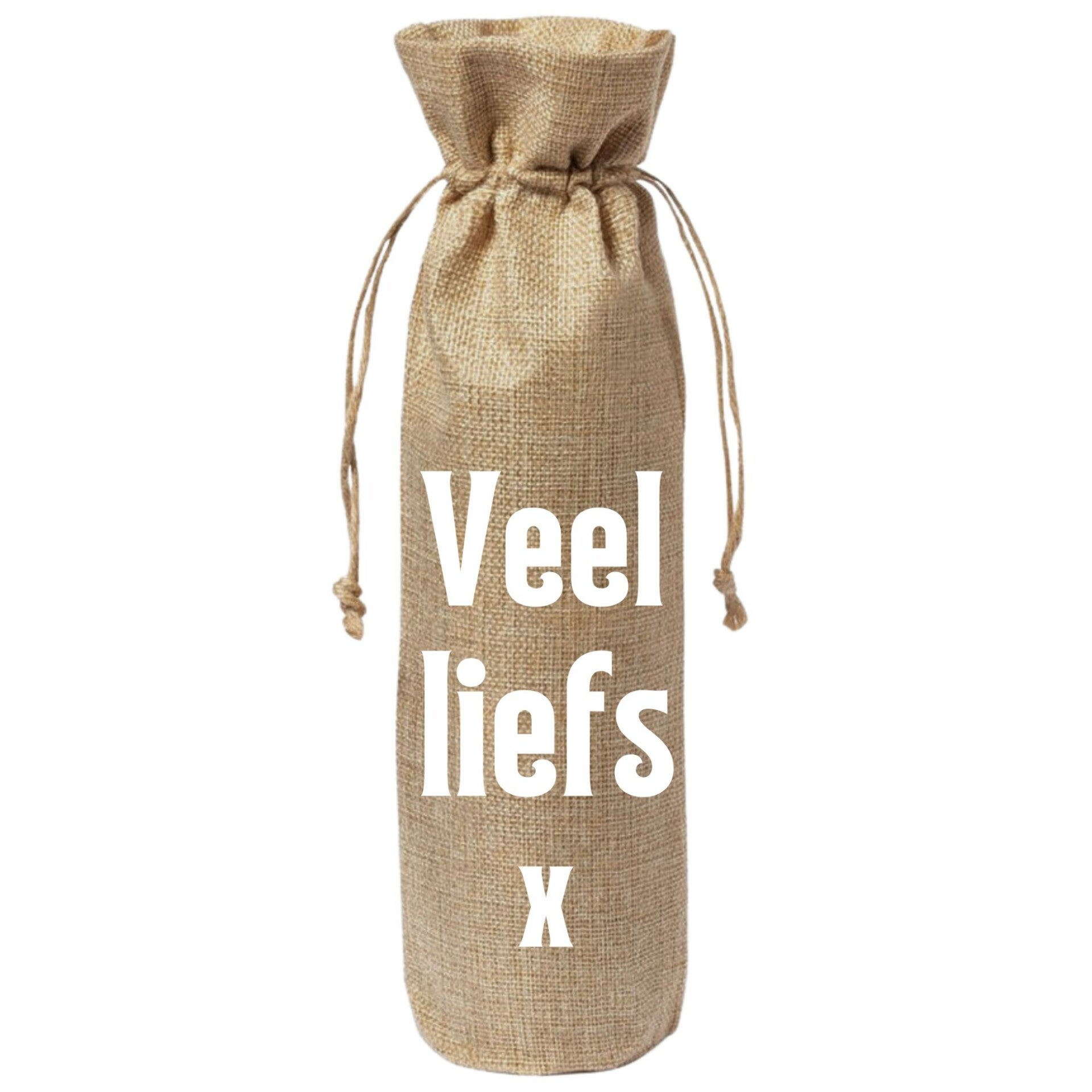 Wijntas | Veel liefs X | Jute