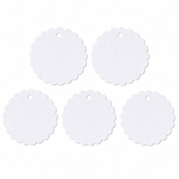 Witte Cadeaulabels met Gaatje | Traktatielabels | 5 cm | 5 Stuks