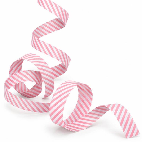 Krullint | Cadeaulint | Candy Roze Stripe Paperlook