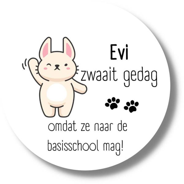 Gepersonaliseerde Stickers | Zwaait Gedag | Naam