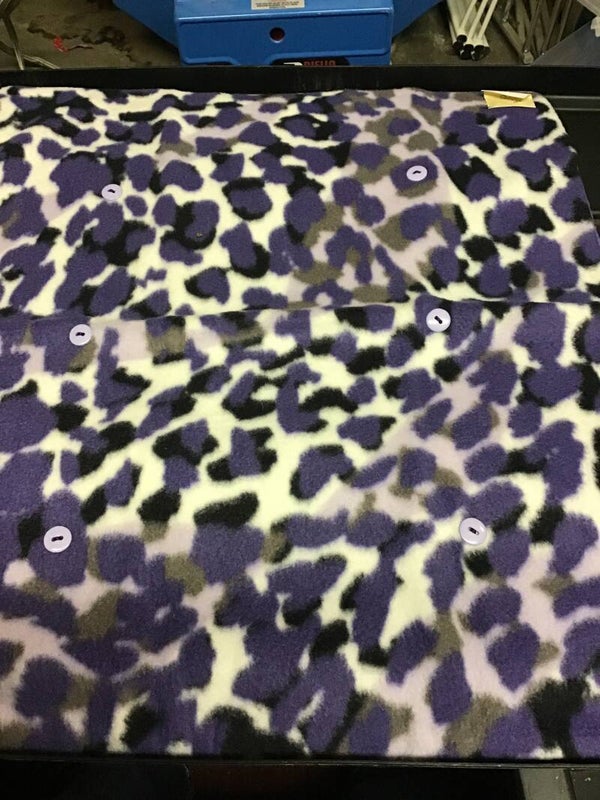 Purple and white blanket
