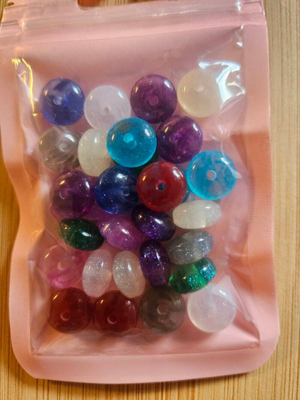 pärl rondeller 10 mm i mix påse ca 30 st
