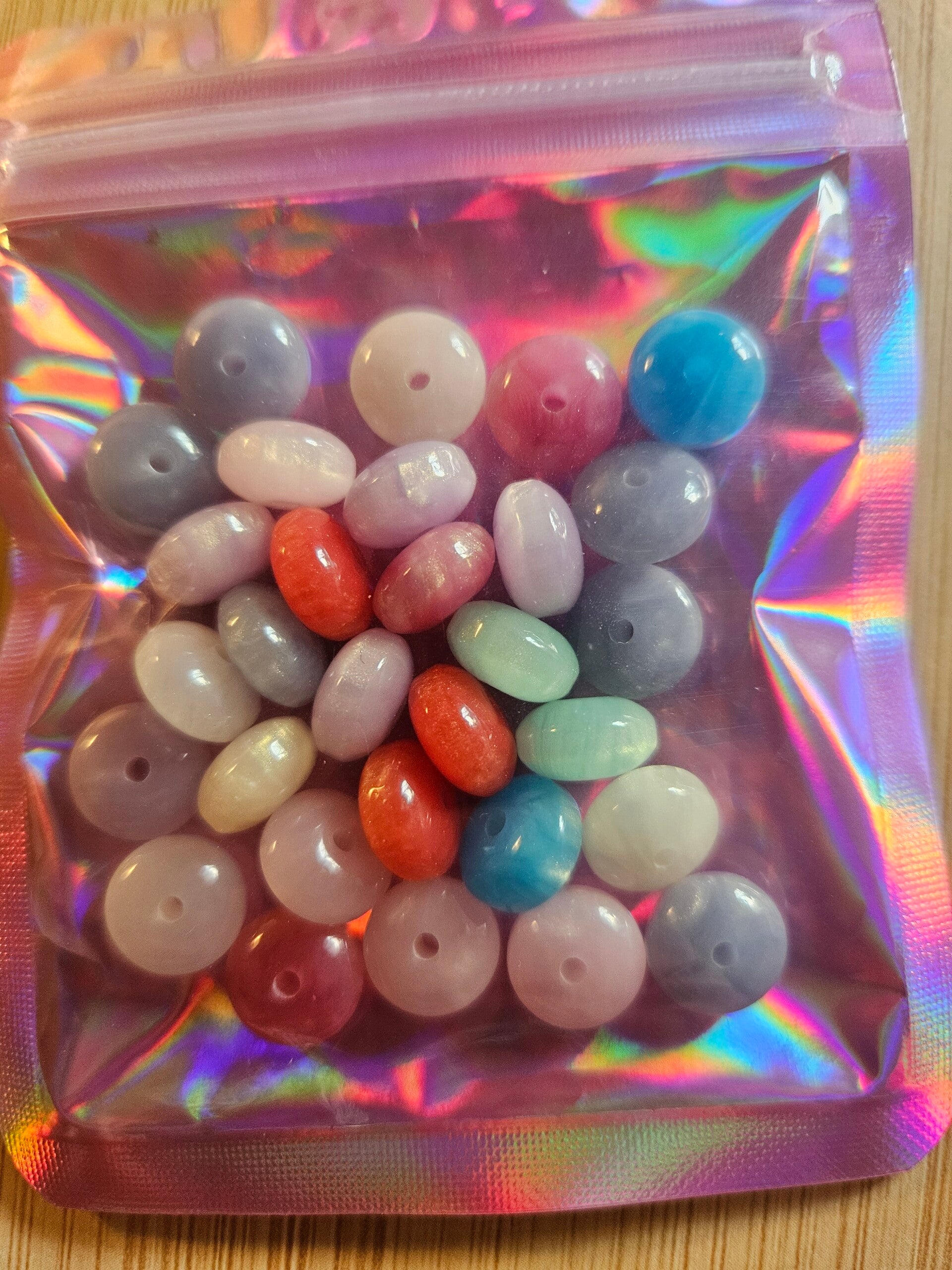 pärl rondeller 10 mm mix påse ca 30 st