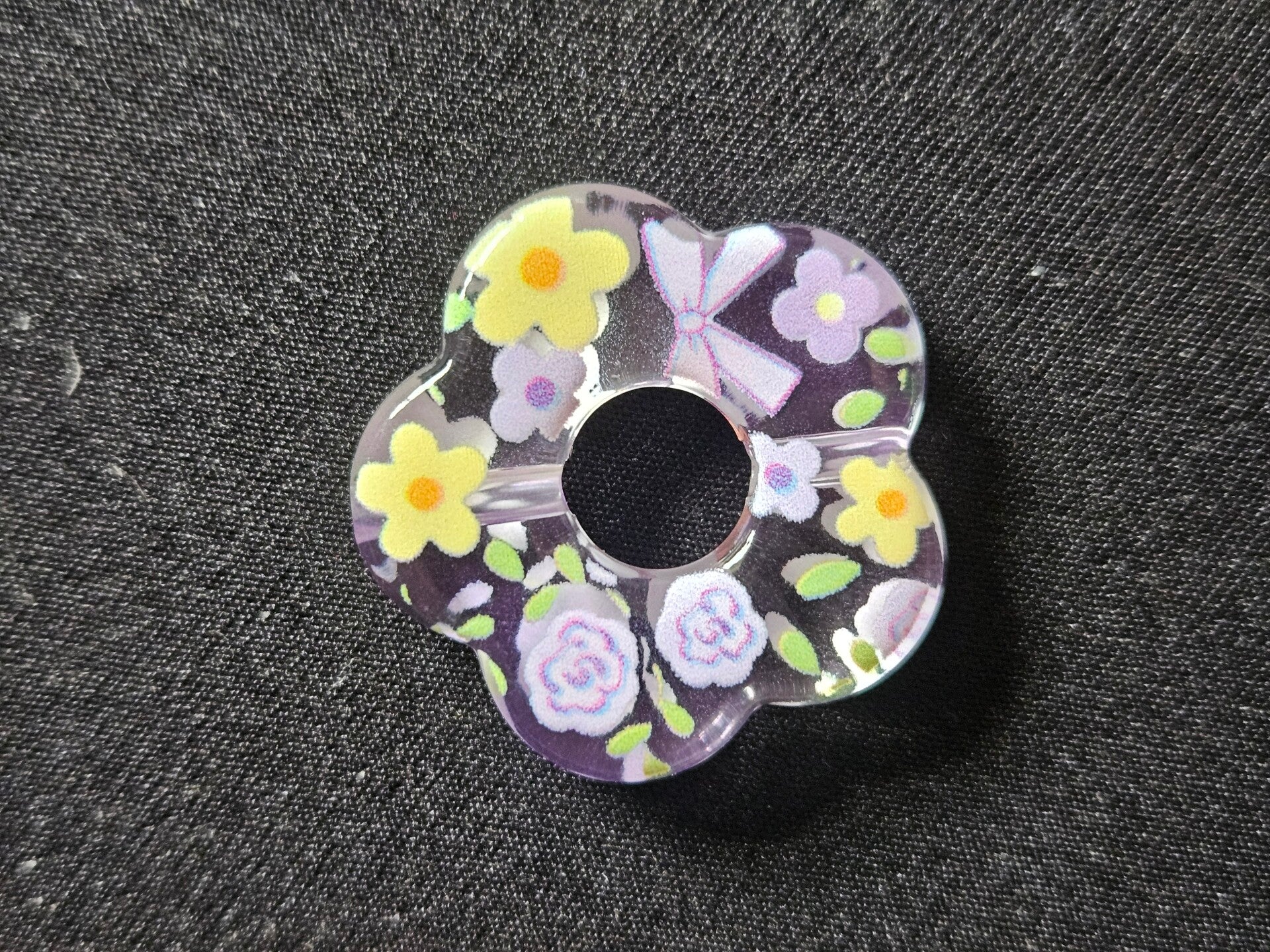 Akryl focal - Lila med blommotiv