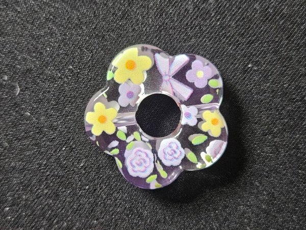 Akryl focal - Lila med blommotiv
