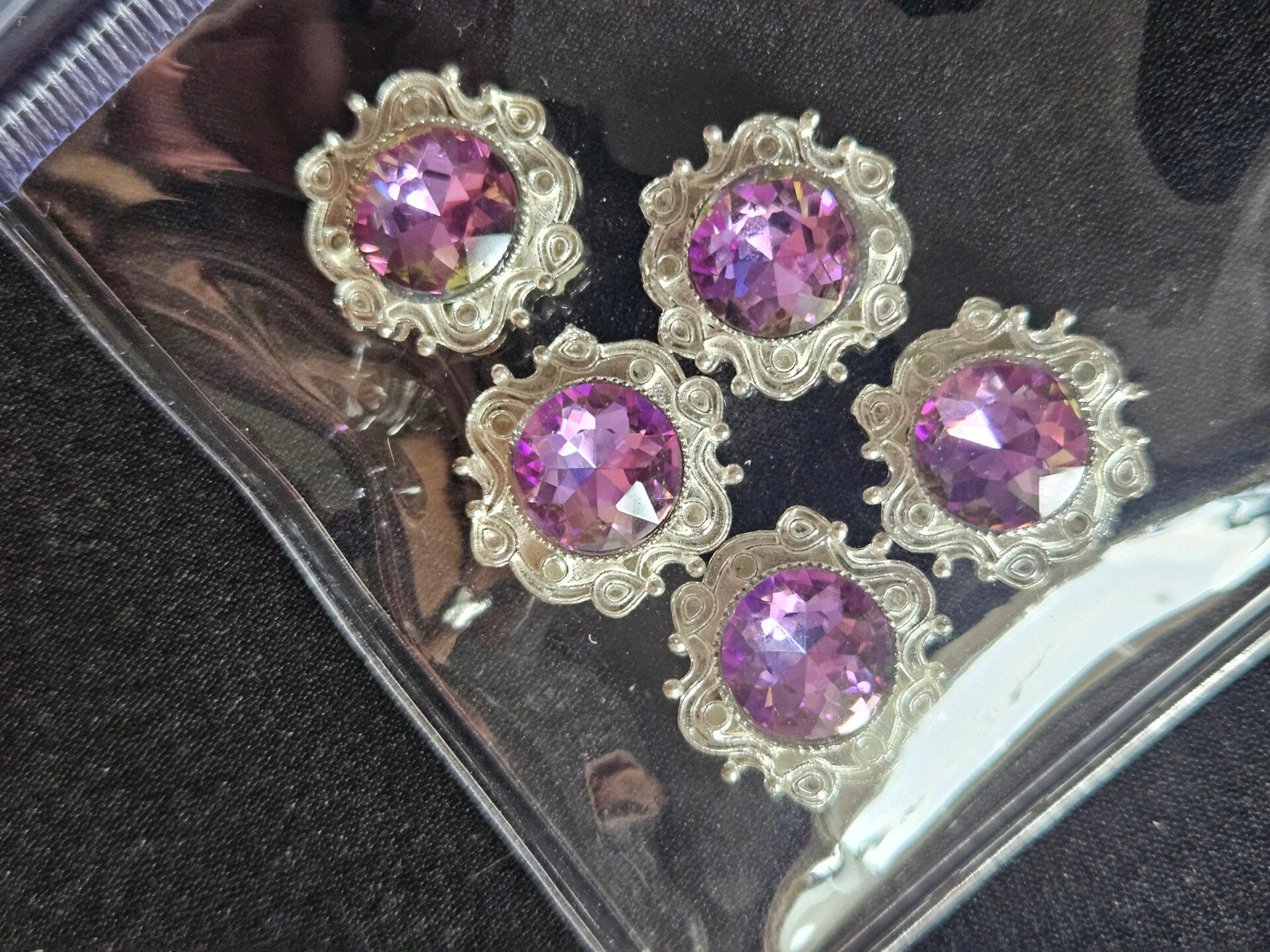 Dekoration med gnistrande kristall - 5 pack
