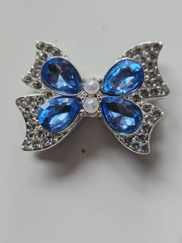 strass berlock och charms - rosett med blå kristall