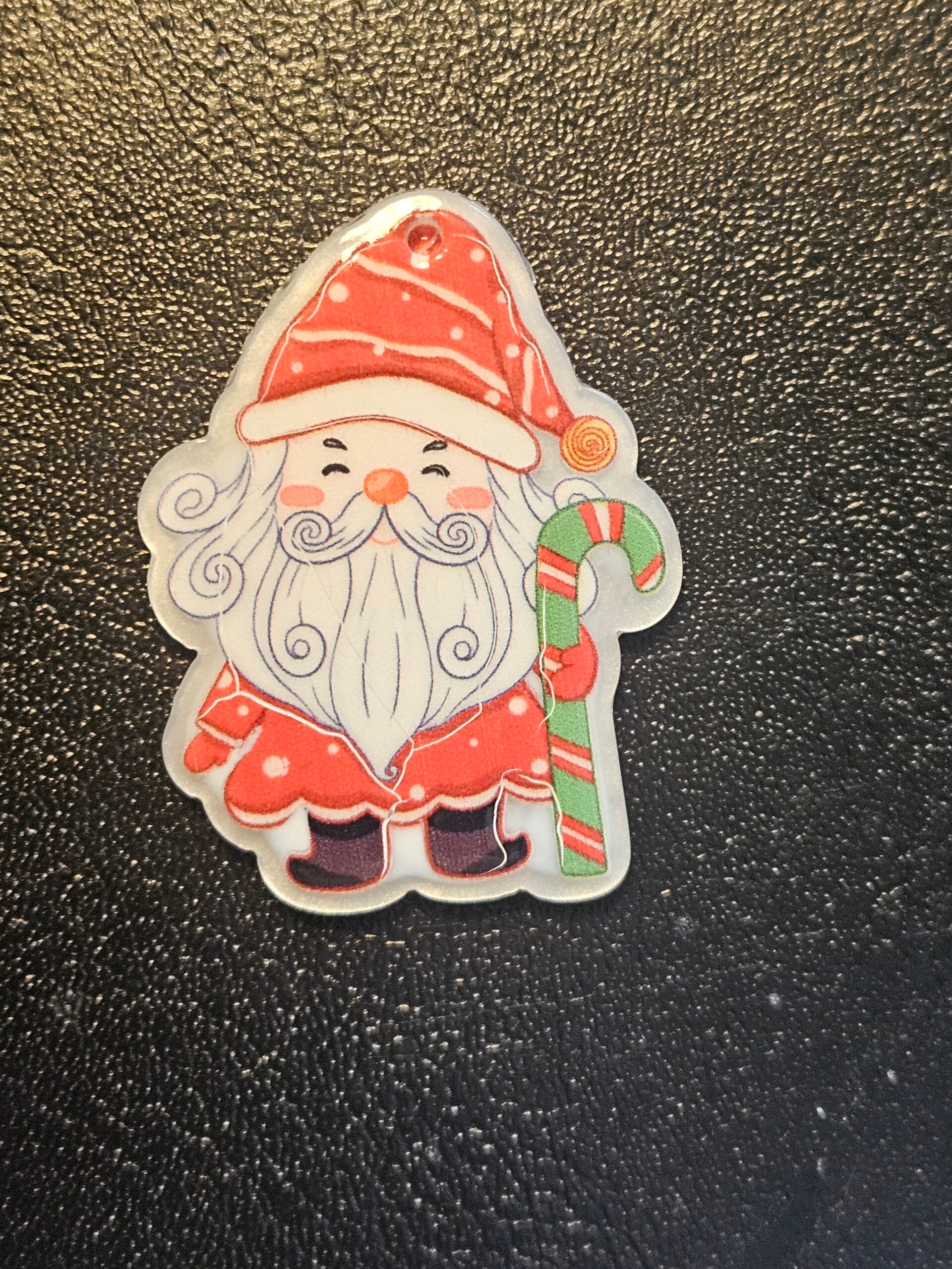 Akryl bricka med hål - Tomte