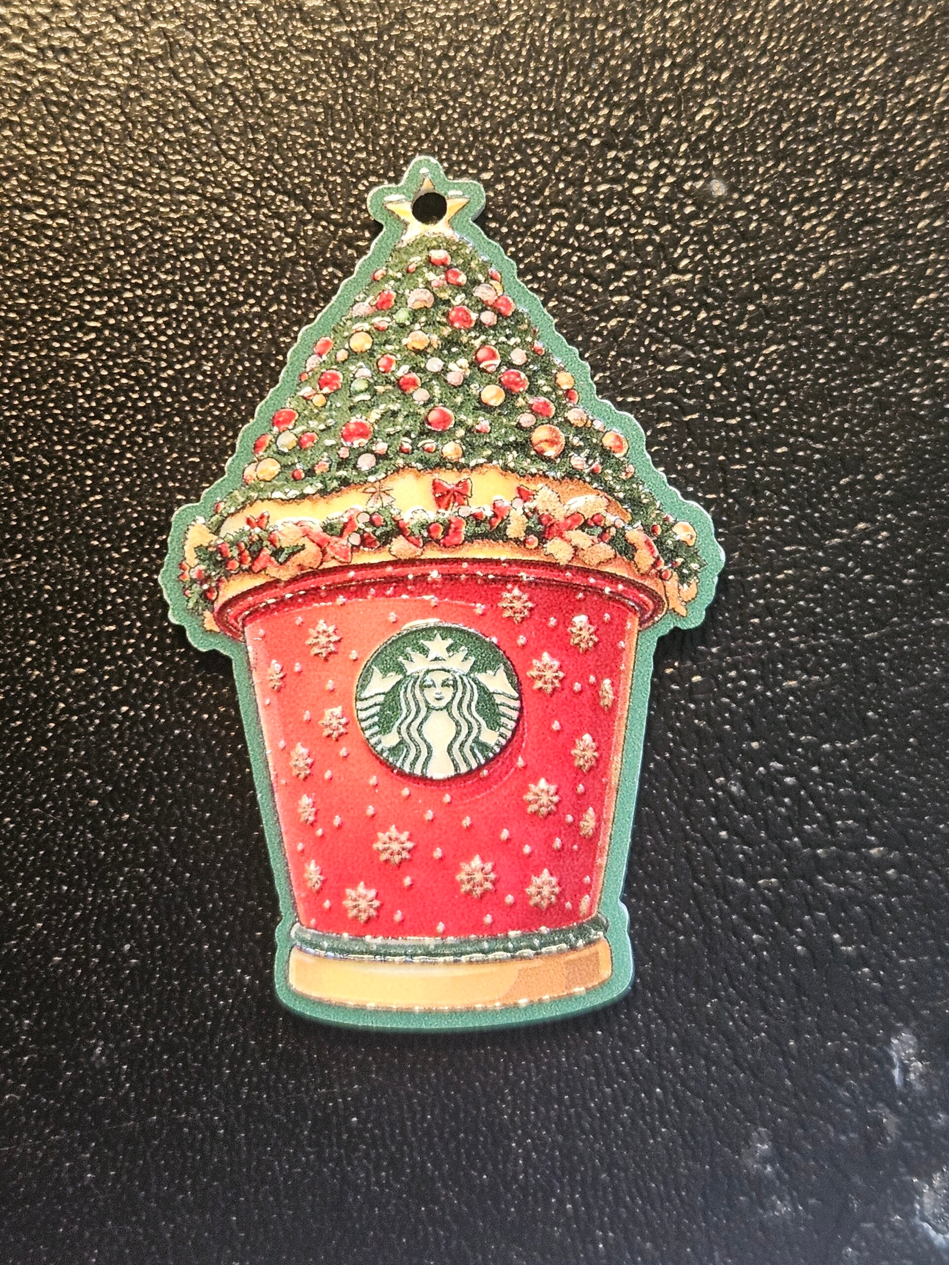 Akryl bricka med hål - Starbucks motiv