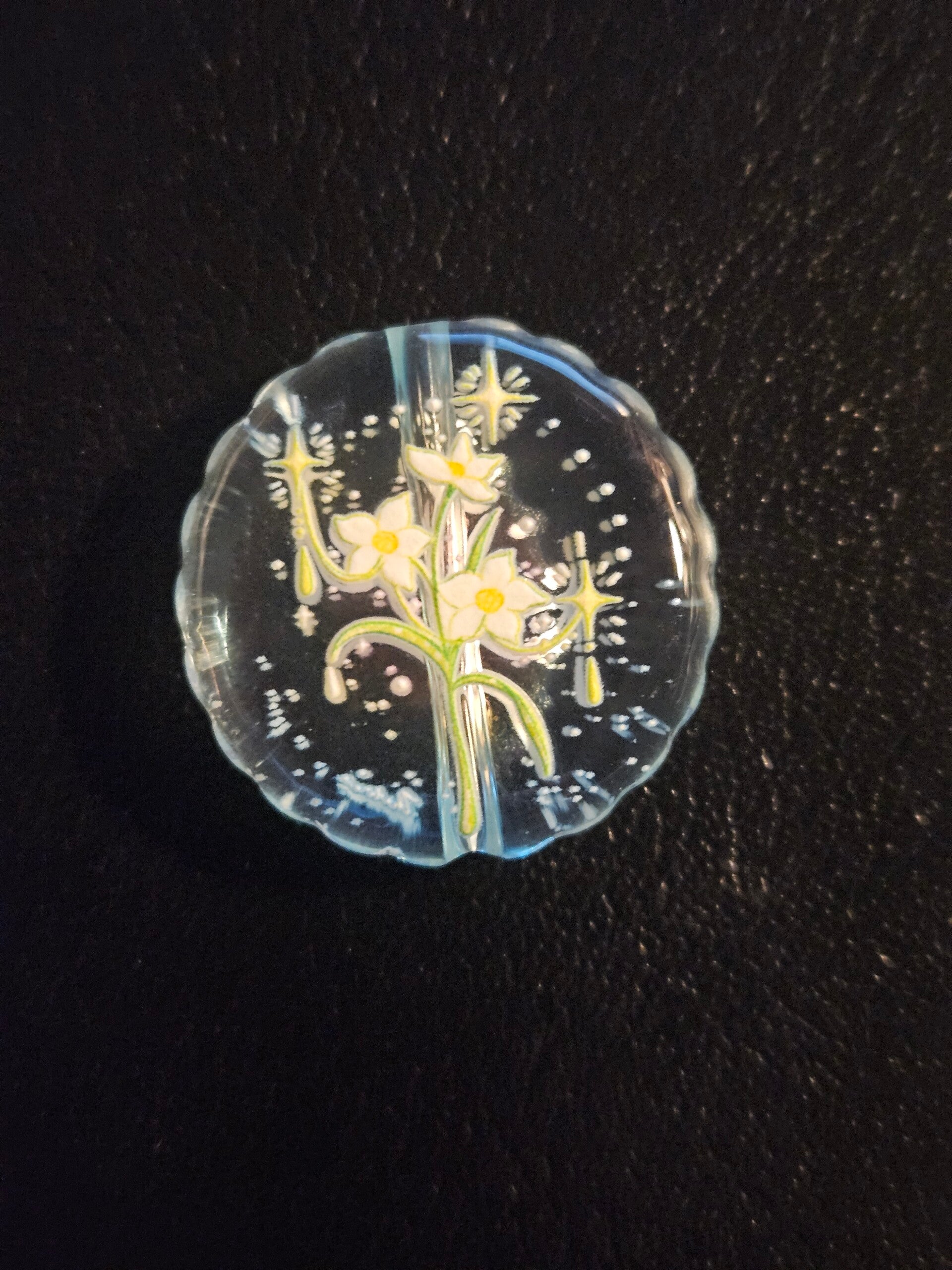 Rund akryl blomma