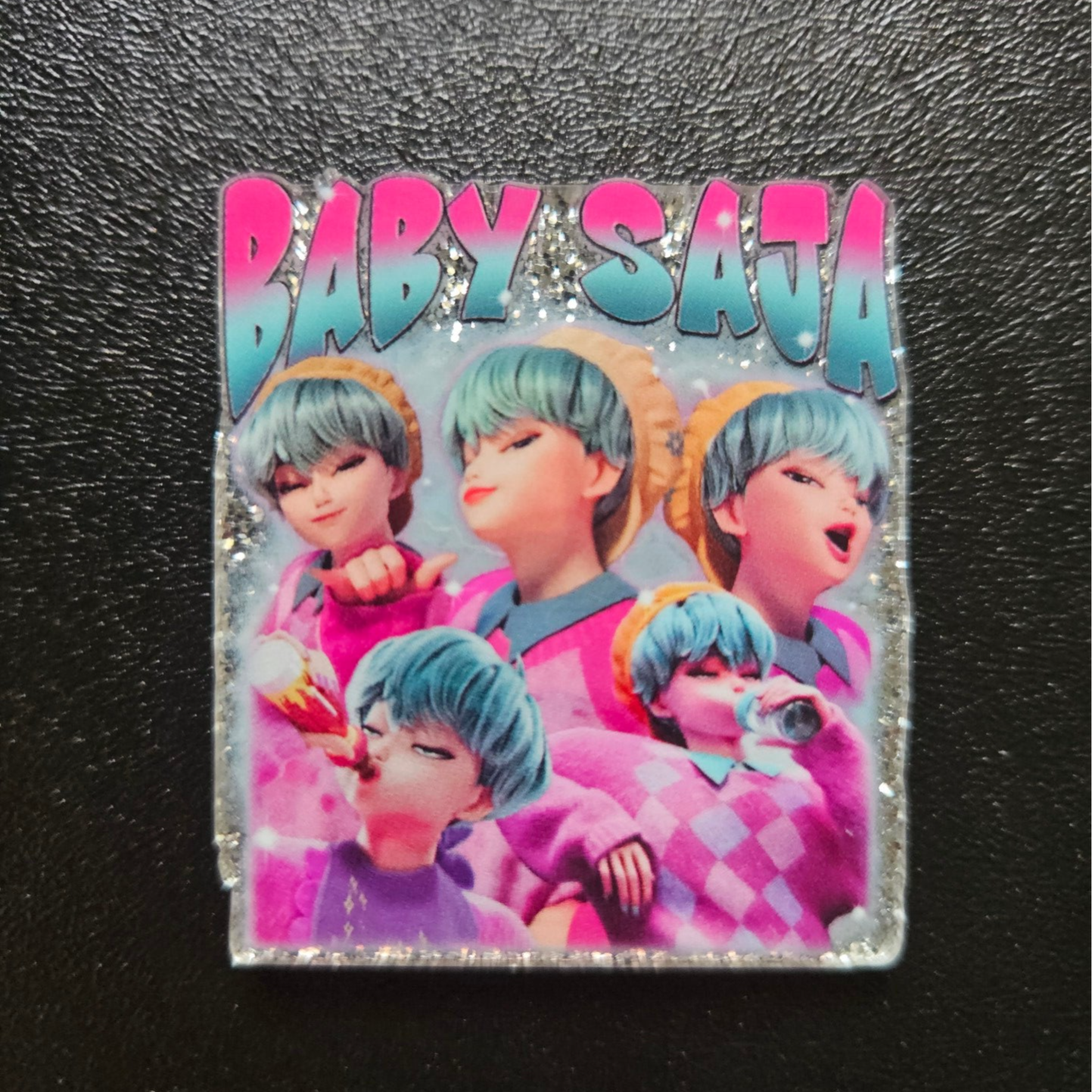 Akryl bricka glitter - utan hål